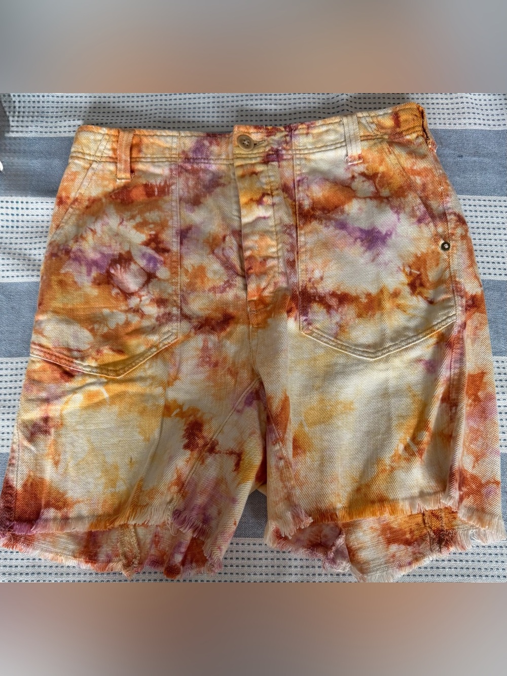 We The Free She’s a Legend Harem Bermuda Shorts- Apricot Tie Dye - Picture 4 of 13